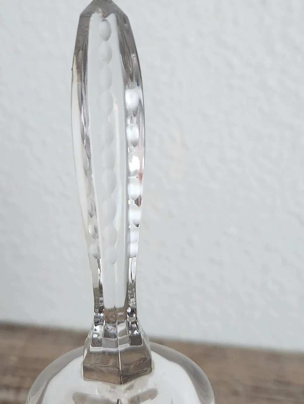 Cear Glass Cut Crystal Hand Bell -